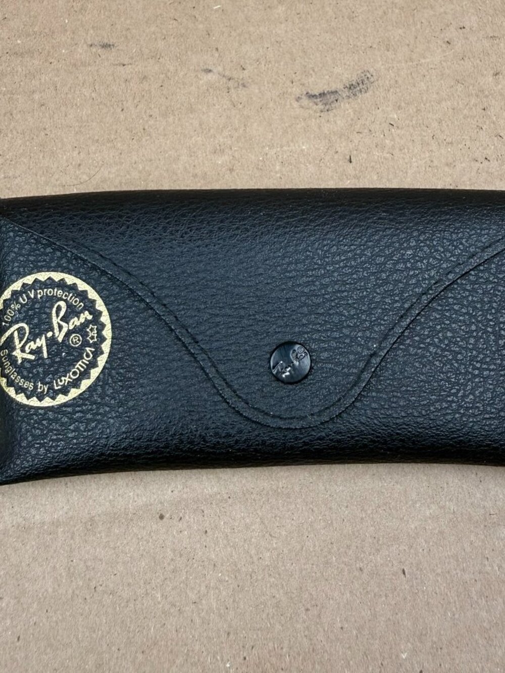 Authentic Ray-Ban Sunglasses Case Black Leather Luxottica 6.5 Inch Long
